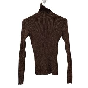 Joseph A. Paris-London- New York Women Size Medium Turtleneck Sweater Gold City